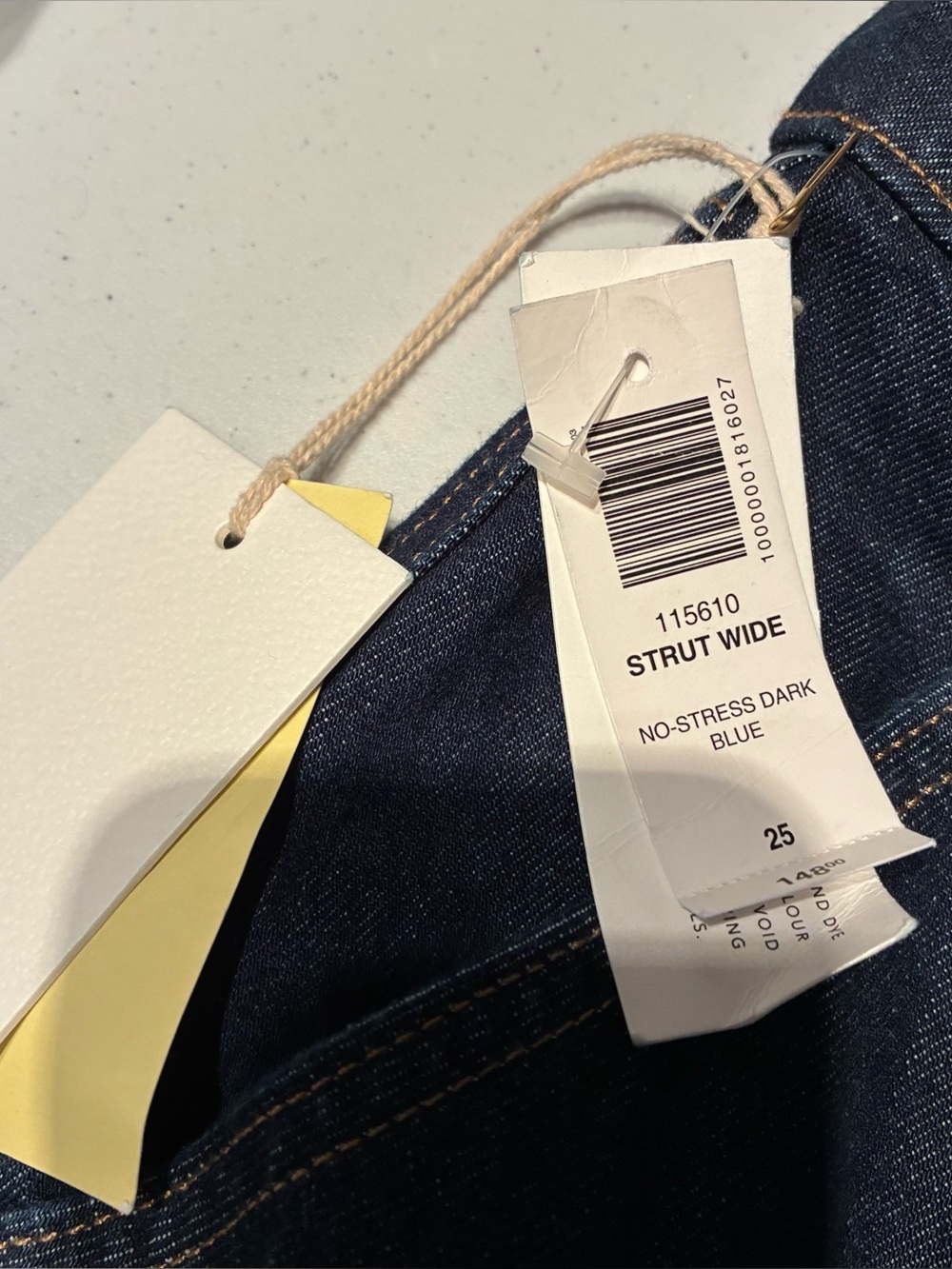 NWT Aritzia Wilfred Strut Wide Cargo Jean in No Stress Dark Blue Size 25 - Picture 5 of 10